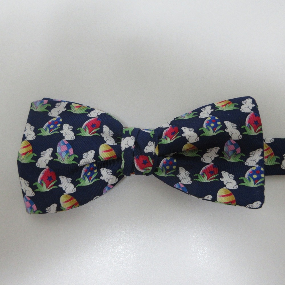 Beau Ties Ltd Vermont Easter Bunny Bow Tie Mens OS Navy Rabbit Holiday Novelty